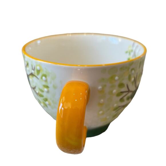 POTTER'S STUDIO Floral Ceramic Coffee or Tea Mug 12oz. Colorful Yellow Trim New - Picture 6 of 15